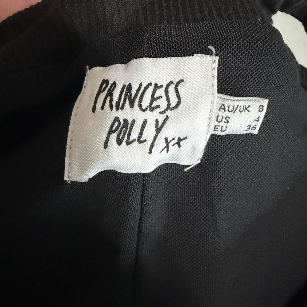 Princess Polly Black Ribbed Cut Out Strappy Biker Shorts Womens Size US 4 EU 36 - Picture 4 of 8